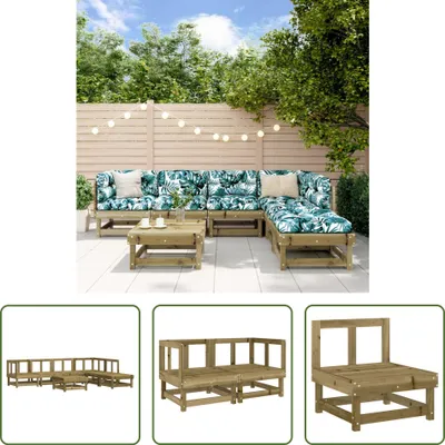Produktbild von The Living Store 7-tlg. Garten-Lounge-Set Kiefernholz Imprägniert