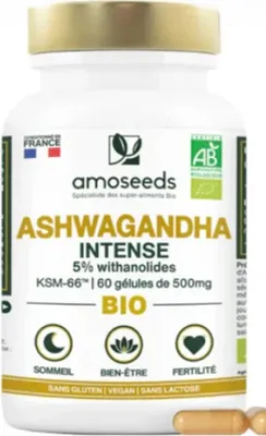 Immagine prodotto di Integratore alimentare per favorire il sonno Amoseeds Ashwagandha Intense 60 capsule