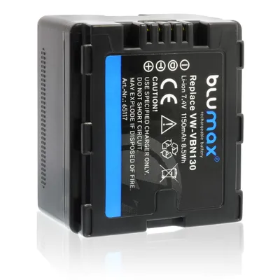 Produktbild von Blumax Akku | für Panasonic VW-VBN130 Digitalkamera | Kapazität 1150mAh |Spannung 7,4Volt | Video- und Kamerazubehör