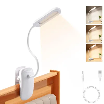 Immagine prodotto di Lampada da scrivania, clip, ricaricabile, lampada da lettura a LED