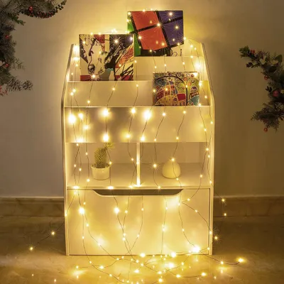 Produktbild von 1M 100LEDs Weihnachtsbaum Lichterkette mit 10 Strängen Warmweiß 8 Lichtmodi LED Lichterketten Weihnachtsbeleuchtung Christbaumbeleuchtung