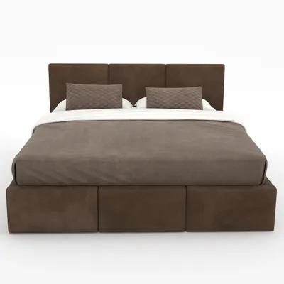 Produktbild von Muralo POLSTERBETT für Schlafzimmer Stoffbett Bett mit Container Doppelbett Modernes Design Braun 140cmx200cm