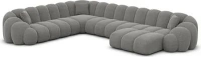 Produktbild von Strukturstoff U-Form XXL Wohnlandschaft Liora Grau Rechts