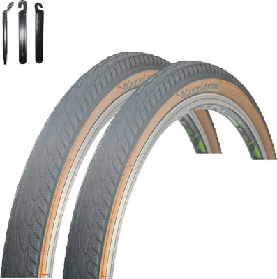 Immagine prodotto di 2 x pneumatici maxxi4you HY 156 in nero/marrone 47-559 (26 x 1,75) incl. leve per pneumatici maxxi4you