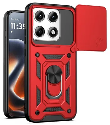 Produktbild von Coverup Armor Ring Ständer Back Cover mit Kamera Schutz - Motorola Edge 70 Pro Hülle - Rot