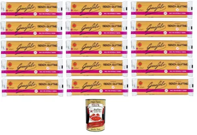 Produktbild von Garofalo Spaghetti Pasta senza Glutine, Glutenfreie Pasta aus Mais, Naturreis und Quinoa 15x400gr + Italian Gourmet polpa 400g