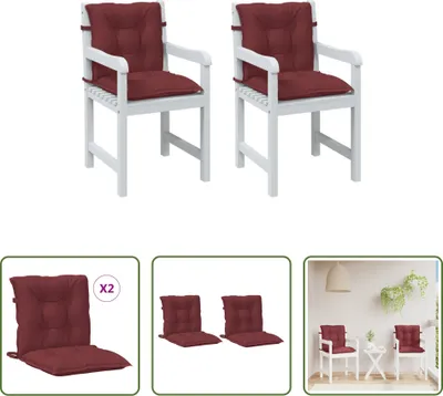 Image de The Living Store - 2 coussins pour fauteuils bas, mélange bordeaux, 100 x 50 x 7 cm, tissu