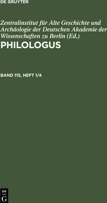 Produktbild von Philologus, Band 115, Heft 1/4, Philologus Band 115, Heft 1/4
