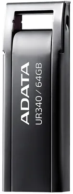 Obrázok produktu pre ADATA UR340, 64 GB, USB Typ-A, 3.2 Gen 2 (3.1 Gen 2), 100 MB/s, Čiapky, Čierna
