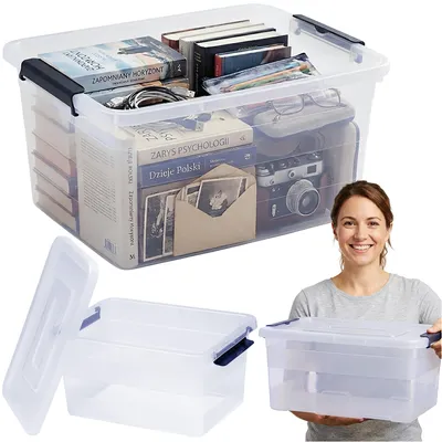 Produktbild von Transparente 15-Liter-Kunststoffbox zur Aufbewahrung