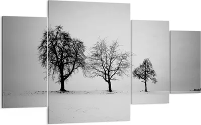 Produktbild von Bild auf Leinwand - Leinwandbild - 4 Teile - Winter Bäume Schnee - 160x90cm - Wand Bild - Wanddeko - Wandbilder - Leinwanddruck - Bilder - Wanddekoration - Leinwand bilder - Wandbild - DL160x90-4958