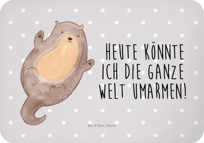 Produktbild von Mr. & Mrs. Panda magnet Otter Umarmen - Grau Pastell - Geschenk, Kühlschrankmagnet, Hallo, gut Gelaunt, glücklich, haftmagnet, whiteboardmagnet, Pinnwandmagnet