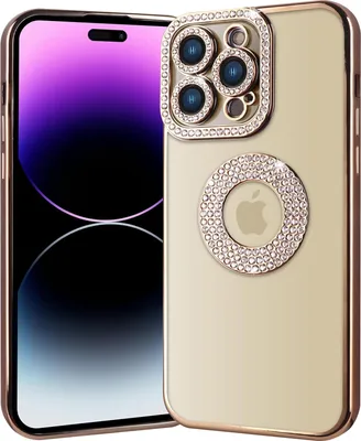 Produktbild von Wörleonline iPhone 15 Pro Max Hülle Handyhülle mit Glitzer Diamanten TPU Case Cover, Gold
