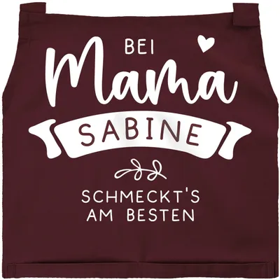 Produktbild von Kochschürze Backschürze Damen mit Namen und Spruch Geschenk für Mama personalisiert Muttertag Baumwolle SpecialMe® Personalisierbar bordeauxrot unisize