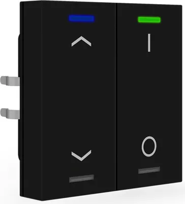 Produktbild von MDT BE-TAL550206.C1 KNX Taster Light 55 2-fach RGBW Schwarz matt Jalous._Schalt.