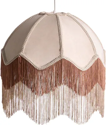 Produktbild von BELIANI Hängeleuchte Beige Papierschirm Oval mit Fransen Langes Kabel Retro Design Beleuchtung Leuchte Esszimmer Schlafzimmer Wohnzimmer