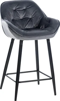 Produktbild von CLP Barhocker Gibson Samt, Sitzhöhe 76 cm dunkelgrau