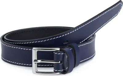 Produktbild von Ladeheid Kinder Gürtel Ledergürtel K1D5 (Navyblau/Weiß, 65 cm (Gesamtlänge 84 cm))