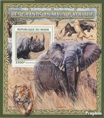 Produktbild von Briefmarken Niger 2016 Mi Block 617 (kompl. Ausg.) postfrisch Große afrikanische Tiere
