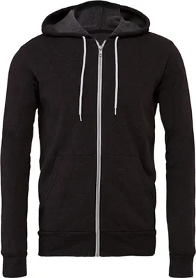 Produktbild von Canvas 3739 | Uni Zip-Up Poly-Baumwolle Fleece Hoodie - Farbe: Dark Grey Heather - Größe: M