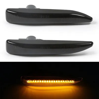 Productafbeelding van Zijknipper, zwart, smoke uitvoering, set voor BMW 7-serie E65 E66 (2001-2008), 2 stuks, LED, helder glas