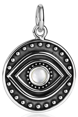 Produktbild von MATERIA by Matthias Wagner Auge Kettenanhänger 925 Silber antik oxidiert - Damen Anhänger verziert mit Muschel KA-502