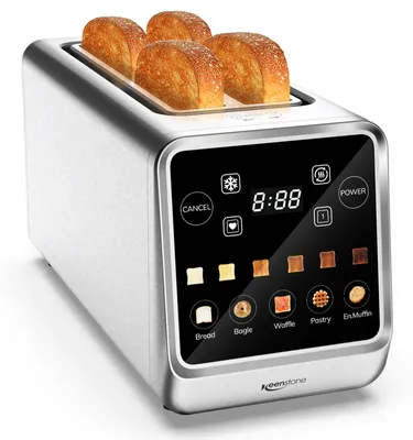 4-Scheiben-Toaster mit Touchscreen, 6 Bräunungsstufen, Timer
