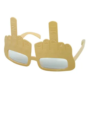 Image de Lunettes amusantes pour adultes avec le majeur, couleur or