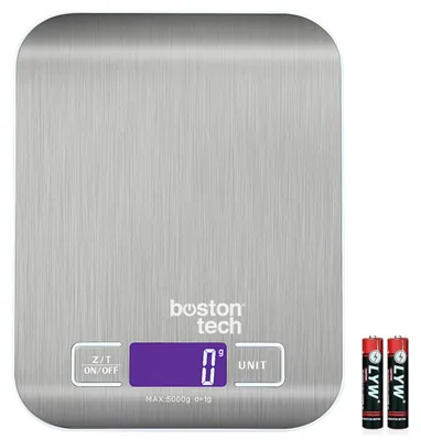 Digitale Küchenwaage, Edelstahl, 5 kg, LCD, Tara, inkl. Batterien