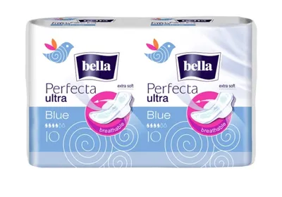 Produktbild von Hra Menstruačních Vložek Bella Perfecta Ultra Modrá s Křidélky, 20ks