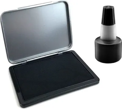 Produktbild von Stempelkissen Set 85x50 mm und Farbkissen Stempelfarbe 30 ml, schwarz