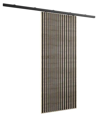 Produktbild von KIER FURNITURE Schiebetür Komplettset BELMO Sliding Door, Raumteiler Schiebetür Eiche Sonoma 96x205x1,6 cm
