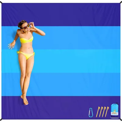 Produktbild von Strandtuch Strandmatte Picknickdecke - Sandabweisend und wasserdicht - 210 x 200 cm - Polyester - Für Strand und Picknick