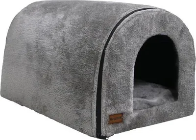 Productafbeelding van Famanu kattenbed met afneembaar pluche kussen - kattenhol voor binnenshuis - 50 x 42 x 42 cm