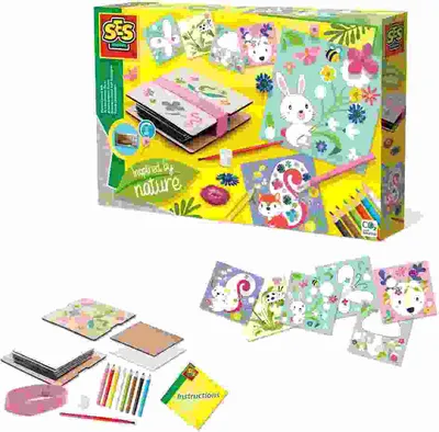 Produktbild von SES Creative 14034 Blumenpresse mit Vorlagen - Naturkunde Bastelset für Kinder, Bastelset für Kinder, 5 Jahr(e), Karton