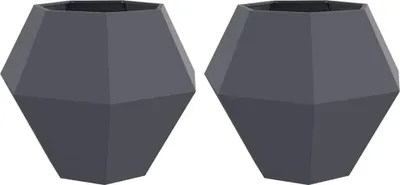 Produktbild von Pflanzkübel 2 pcs Anthrazit 100 x 100 x 80 cm Stahl