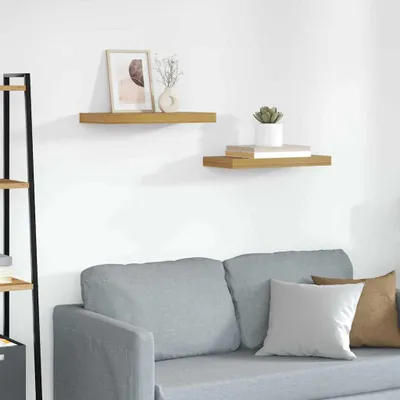 Productafbeelding van Maison Exclusive - Wandplanken, 2 stuks, beige, 50 x 23,5 x 3,8 cm, houtvezel