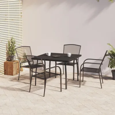 Zdjęcie produktu dla Maison Exclusive – 5-częściowy zestaw ogrodowy do jadalni, stal w kolorze antracytowym