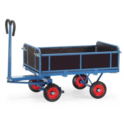 Produktbild von Fetra Handpritschenwagen Bordwände 700 kg LxB 1.200 x 800 mm Vollgummiräder