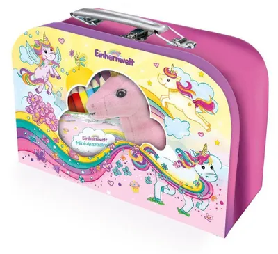 Produktbild von TRÖTSCH - Kinderkoffer mit Fenster und Glitzerfolie gefüllt Einhornwelt