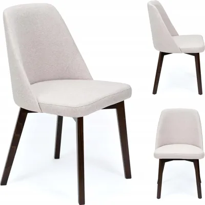 Zdjęcie produktu dla Krzesło do jadalni – beżowe – krzesło kuchenne – krzesło do salonu – ciemnobrązowe drewniane nogi – 50 x 81 x 54 cm (szer./wys./gł.) – nośność 130 kg – BELLUNO 1