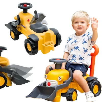 Immagine prodotto di Trattore-escavatore con sedile Falk Komatsu, con benna e clacson – 1-3 anni