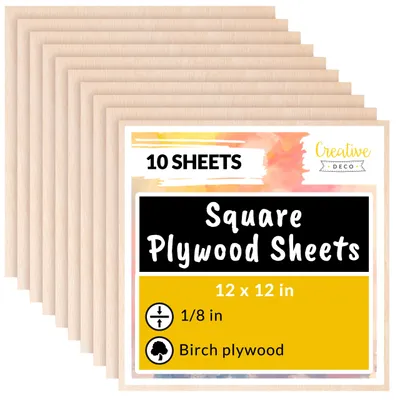 Productafbeelding van Creative Deco 10 x 30x30cm Multiplex Platen Vierkant 3mm, 300 x 300 x 3 mm