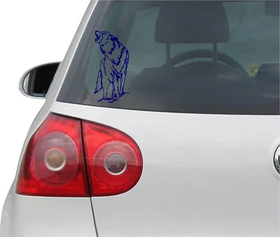 Produktbild von Aufkleber / Autoaufkleber - JDM - Die cut - WOLF Howling Hund Coyote - Auto, Truck, Notebook, Laptop - blau - 101mm x190mm