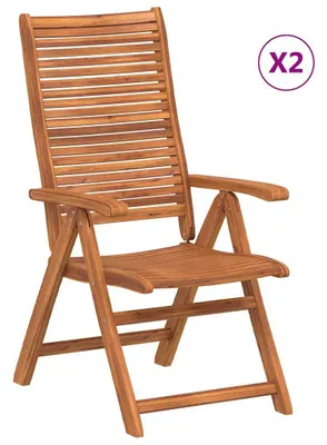 Obrázok produktu pre vidaXL Záhradné stoličky 2 ks Sklápacie Nastaviteľné Masívne drevo Akácia