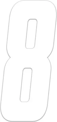 Immagine prodotto di Adesivo numero di gara per Moto Cross "8", bianco 15 cm