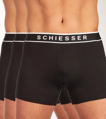 Image de Schiesser boxer lot de 3 95/5 organic Coton boxer briefs black hommes