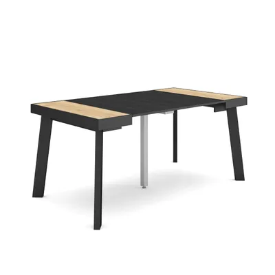 Immagine prodotto di TAPA Consolle allungabile, 160x90x73cm, Per 8 persone, Gambe in legno, Rovere e Nero