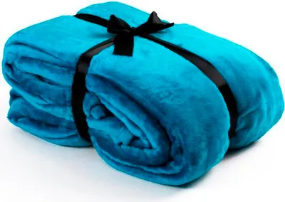 Produktbild von ESTEXO Kuschel- & Wohndecke, Flanell, super weich, 320 g/m², Felloptik, Aqua, 220x240 cm