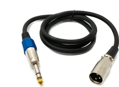 Produktbild von SYSTEM-S Audio Kabel 100 cm 6.35 mm Klinke Stecker zu XLR Stecker Adapter in Schwarz